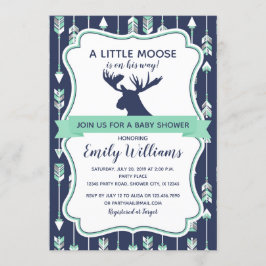 Moose baby shower uitnodiging voor jongens