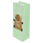 Moose Baby shower Wijn Cadeautas (Voorkant Gekanteld)