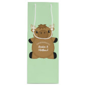 Moose Baby shower Wijn Cadeautas (Voorkant)