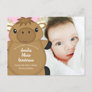 Moose Baby shower Woodland Briefkaart