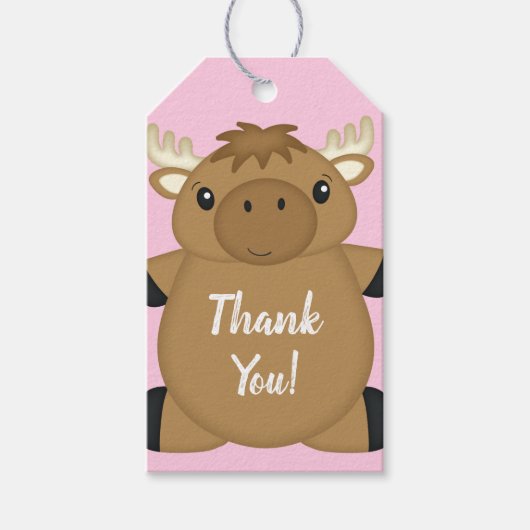 Moose Baby shower Woodland Cadeaulabel (Voorkant)