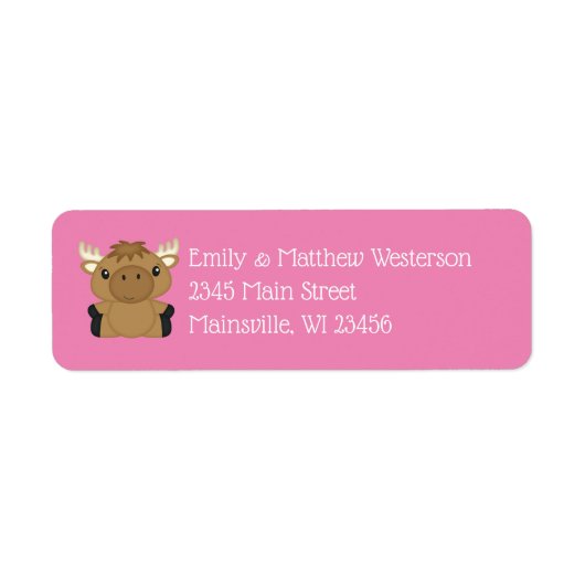 Moose Baby shower Woodland Etiket (Voorkant)