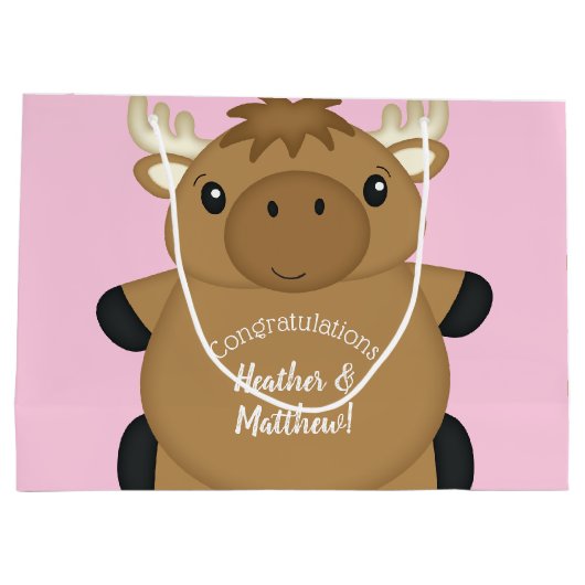 Moose Baby shower Woodland Groot Cadeauzakje (Achterkant)
