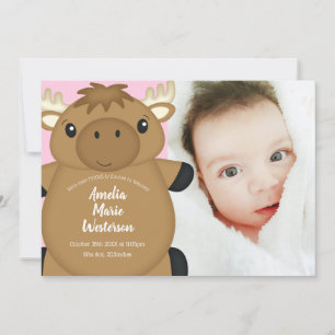 Moose Baby shower Woodland Kaart