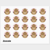 Moose Baby shower Woodland Ronde Sticker (Vel)