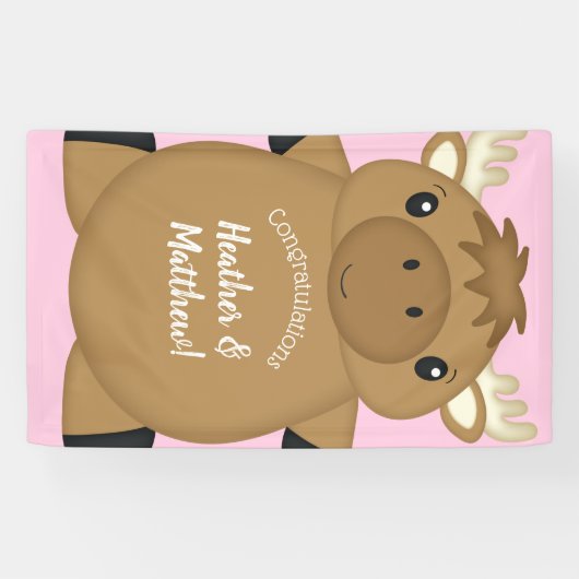 Moose Baby shower Woodland Spandoek (Horizontaal)