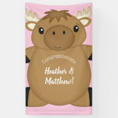 Moose Baby shower Woodland Spandoek (Verticaal)