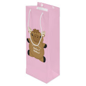 Moose Baby shower Woodland Wijn Cadeautas (Achterkant Gekanteld)