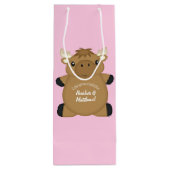 Moose Baby shower Woodland Wijn Cadeautas (Achterkant)
