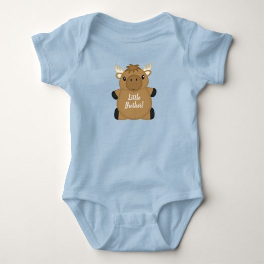 Moose babyfeest blauwe jongen romper (Voorkant)