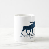 Moose Bible Verse - Wees sterk en moedig Koffiemok (Center)