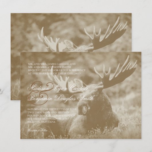 Moose Big Game Wildlife Antlers Weddenschap Kaart (Voorkant / Achterkant)