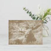 Moose Big Game Wildlife Antlers Weddenschap Kaart (Staand voorkant)