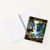 Moose bij een herfst waterval notitieboek (Binnen)