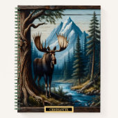 Moose bij een rustige bergstroom notitieboek (Voorkant)