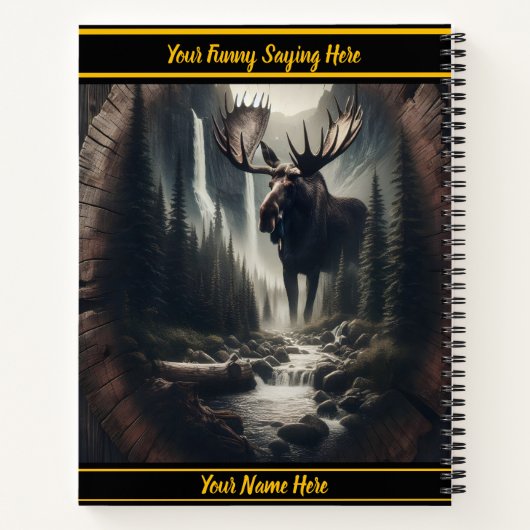 Moose bij een rustige bergstroom notitieboek (Achterkant)