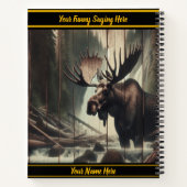 Moose bij een rustige bosstroom notitieboek (Achterkant)