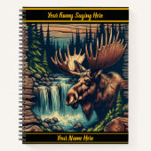 Moose bij een rustige bosstroom notitieboek (Voorkant)