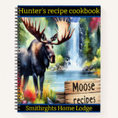 Moose bij een rustige herfstwaterval notitieboek (Voorkant)