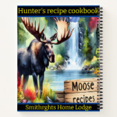 Moose bij een rustige herfstwaterval notitieboek (Achterkant)