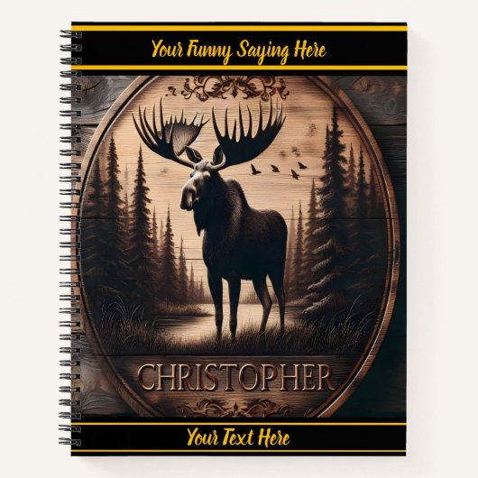 Moose bij een rustige rivier notitieboek (Voorkant)