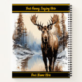 Moose bij een serene winterrivier notitieboek (Achterkant)