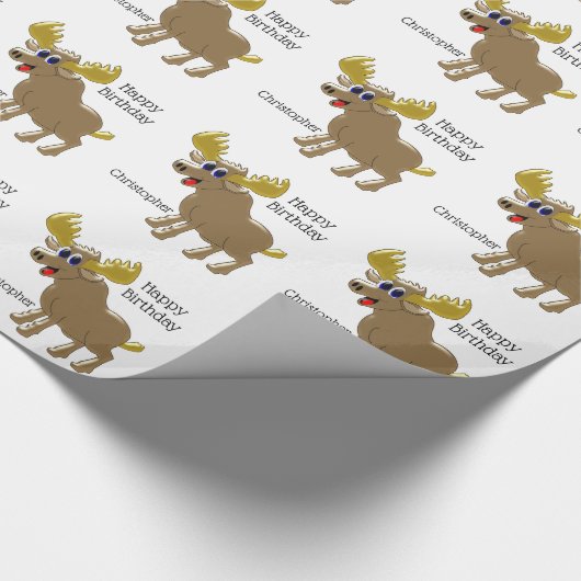 Moose Birthday Cadeaupapier (Hoek)