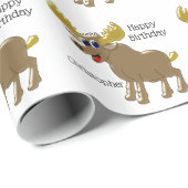 Moose Birthday Cadeaupapier (Rol Hoek)