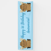 Moose Birthday Party Blue Spandoek (Verticaal)