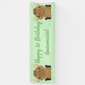 Moose Birthday Party Green Spandoek (Verticaal)