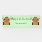 Moose Birthday Party Green Spandoek (Horizontaal)