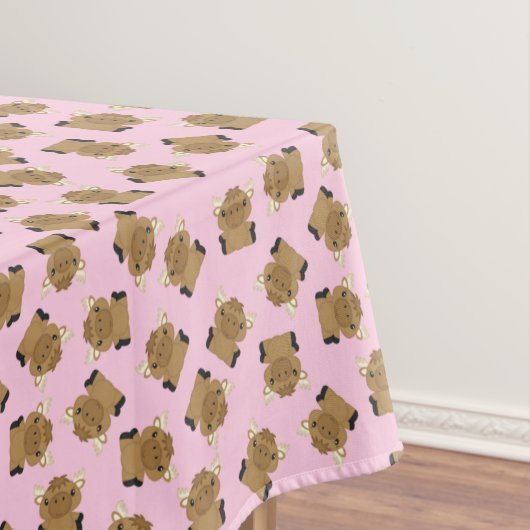 Moose Birthday Party Pink Tafelkleed (Voorbeeld)