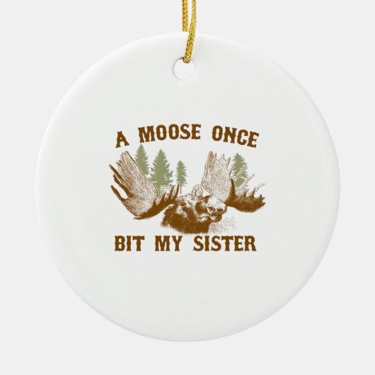 Moose Bite Keramisch Ornament (Voorkant)