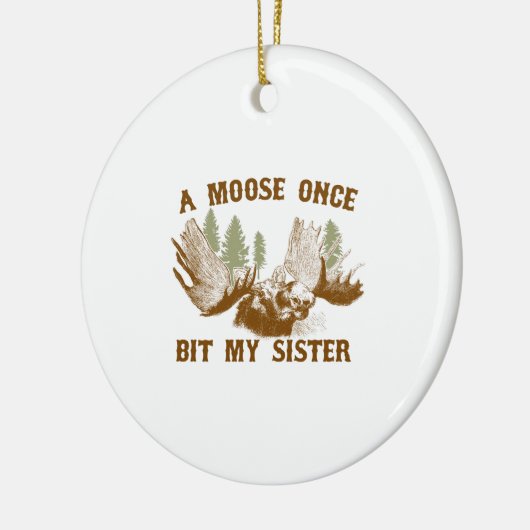 Moose Bite Keramisch Ornament (Links)