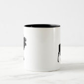 Moose Black Silhouette Mountain Living Tweekleurige Koffiemok (Center)