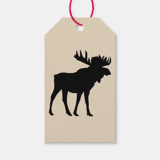 Moose Black Silhouette Wilderness Gift Label Cadeaulabel (Voorkant)