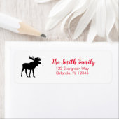 Moose Black Wilderness Winter Address Label (Insitu)
