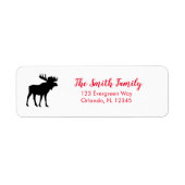 Moose Black Wilderness Winter Address Label (Voorkant)