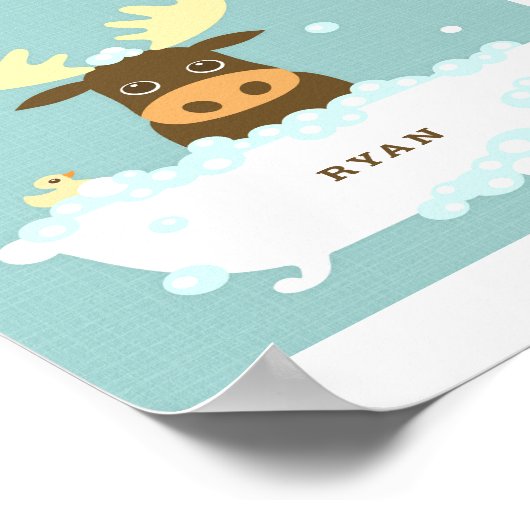 Moose Bubble Bath Poster Print (Hoek)