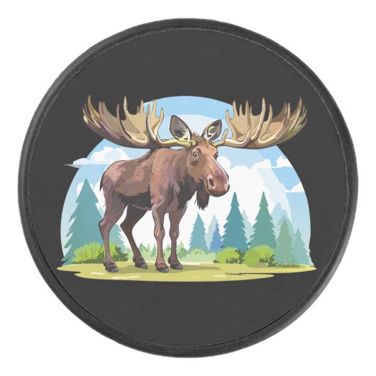 Moose buck hockey puck (Voorkant)
