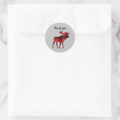 Moose Buffalo Check Bedankt Ronde Sticker (Tas)