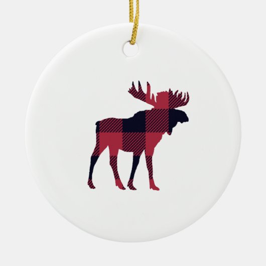 Moose Buffalo Check keramisch Ornament (Voorkant)