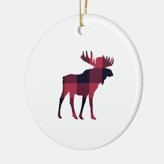 Moose Buffalo Check keramisch Ornament (Links)