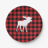 Moose Buffalo Check Wilderness Cabin Papieren Bordje (Voorkant)