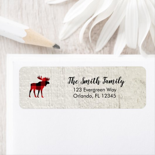 Moose Buffalo Controleer Wilderness adreslabel Etiket (Insitu)