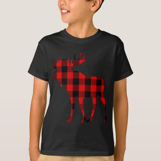 Moose Buffalo Rood Plaid T-shirt (Voorkant)