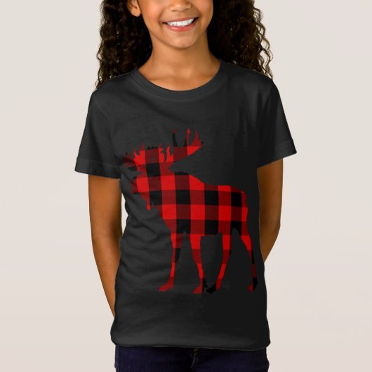 Moose Buffalo Rood Plaid T-shirt (Voorkant)