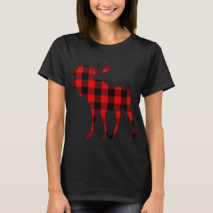 Moose Buffalo Rood Plaid T-shirt