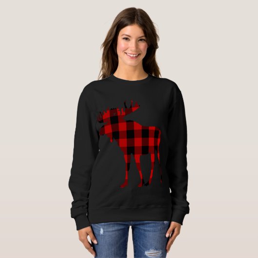 Moose Buffalo Rood Plaid Trui (Voorkant volledig)