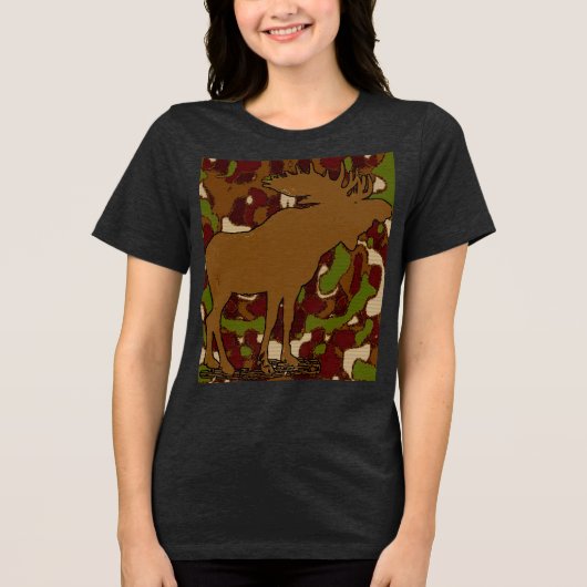 Moose Camouflage Gifts Tri-Blend Shirt